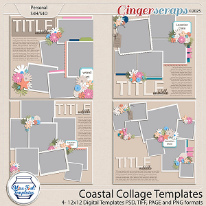 Coastal Collage Templates by Miss Fish