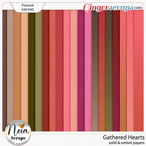 Gathered Hearts - Solid & Ombré Papers - by Neia Scraps