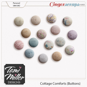Cottage Comforts Fabric Covered Buttons by Tami Miller Designs