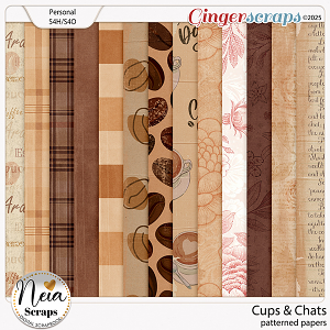 Cups & Chats - Patterned Papers - by Neia Scraps