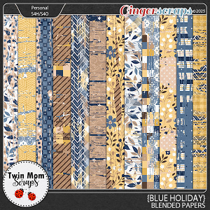 Blue Holiday - BLENDED PAPERS by Twin Mom Scraps