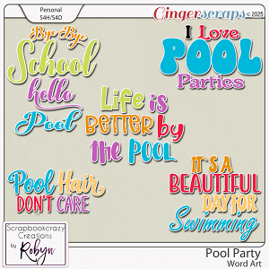 Pool Party Word Art by Scrapbookcrazy Creations