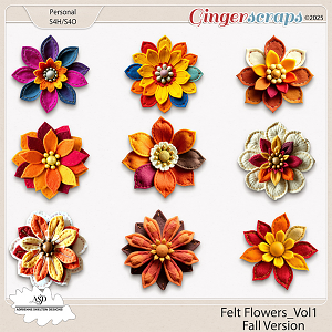 CU/PU Felt Fall Flower Mix_Vol1 by Adrienne Skelton Designs