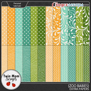 Zoo Babies - EXTRA PAPERS by Twin Mom Scraps