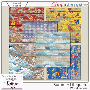 Summer Lifeguard Wood papers by Scrapbookcrazy Creations