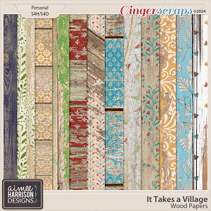 It Takes a Village Wood Papers by Aimee Harrison