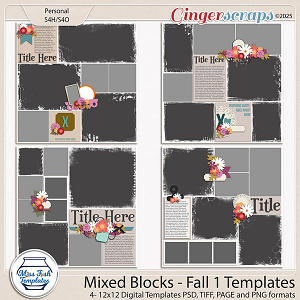 Mixed Blocks - Fall Templates by Miss Fish Mixed Blocks - Fall Templates by Miss Fish