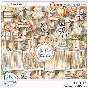 Fall Day Elements And Papers by Ilonka's Designs