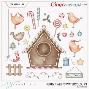Merry Tweets Watercolour (CU) by GS Creations