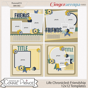 Life Chronicled: Friendship -  12x12 Templates (CU Ok) by Connie Prince