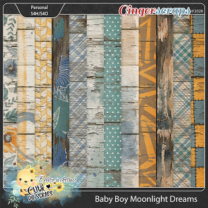 Baby Boy Moonlight Dreams Wood Papers