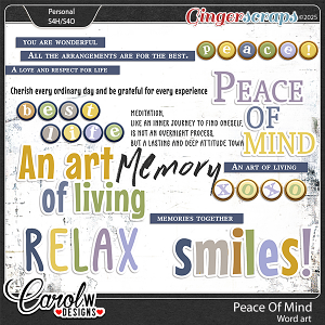 Peace Of Mind-Word art