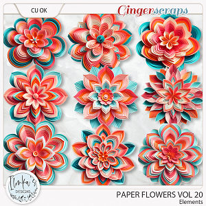 CU Paper Flowers Vol 20 by Ilonka's Designs 