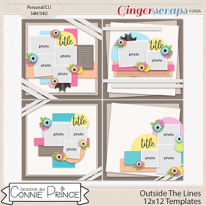 Outside The Lines - 12x12 Templates (CU Ok) by Connie Prince