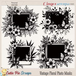 Vintage Floral Photo Masks 02