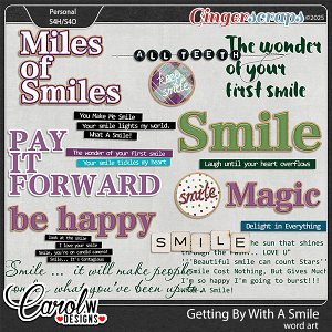 Getting By With A Smile-Word art