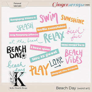 Beach Day Word Art Kit by Kelley Danielle Design