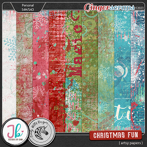 Christmas Fun Artsy Papers by JB Studio and Cindy Ritter