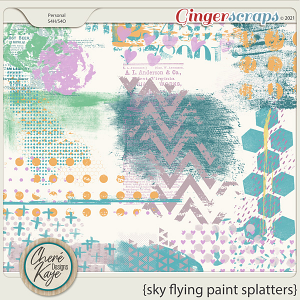 Sky Flying Paint Splatters by Chere Kaye Designs