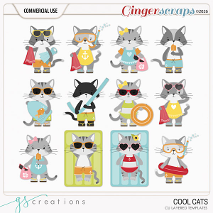 Cool Cats Layered Templates (CU) by GS Creations