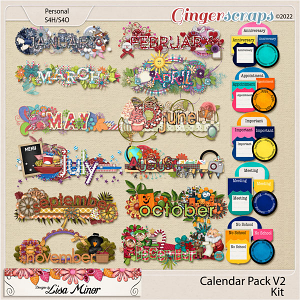 Calendar Pack V2 from Designs by Lisa Minor