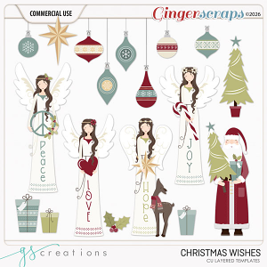 Christmas Wishes Layered Templates (CU) by GS Creations