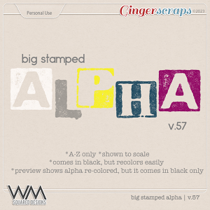 Big Stamped Alpha | V.57