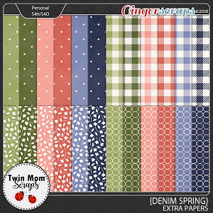 Denim Spring - EXTRA PAPERS by Twin Mom Scraps
