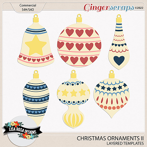Christmas Ornaments II - CU Layered Templates by Lisa Rosa Designs