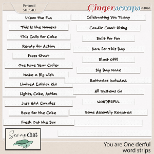 You Are One Derful Word Strips by ScrapChat Designs