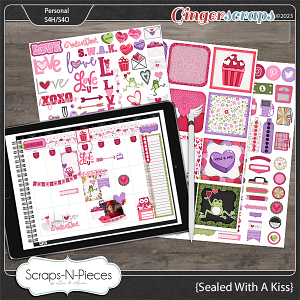 Sealed With A Kiss Planner Pieces by Scraps N Pieces