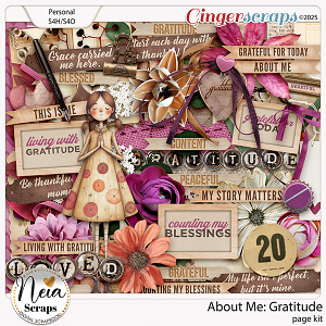 About Me: Gratitude - Page Kit - by Neia Scraps