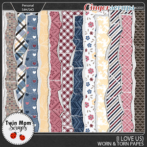 I Love Us - WORN PAPERS by Twin Mom Scraps