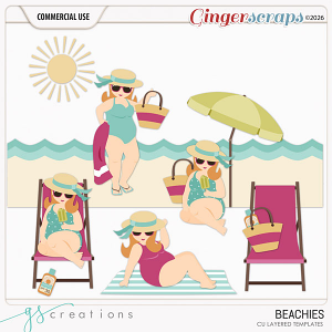 Beachies Layered Templates (CU) by GS Creations