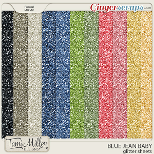 Blue Jean Baby Glitter Sheets by Tami Miller Designs