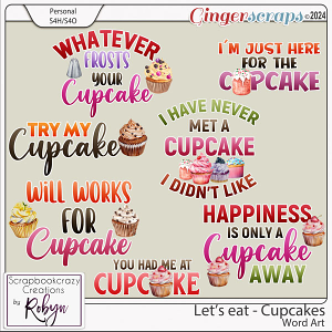 Let's Eat - Cupcakes Word Art by Scrapbookcrazy Creations