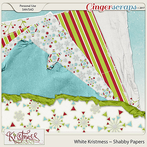 White Kristmess Shabby Papers