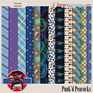 Pun'kd Peacocks Patterned Papers By The Brit Chick
