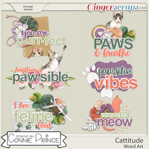 Cattitude - Word Art Pack by Connie Prince