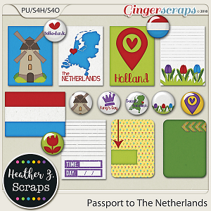 Passport to The Netherlands JOURNAL CARDS & FLAIRS by Heather Z Scraps