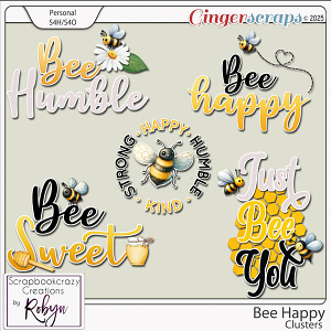 Bee Happy Word Art by Scrapbookcrazy Creations