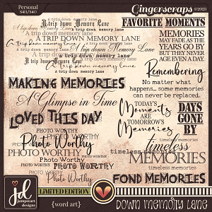 Down Memory Lane {Word Art} LIMITED EDITION