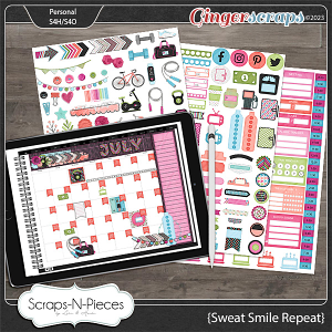 Sweat, Smile, Repeat Planner Pieces by Scraps N Pieces 