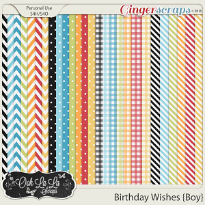 Birthday Wishes Boy Patterned Papers