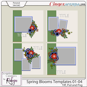 Spring Blooms Templates 01-04 by Scrapbookcrazy Creations