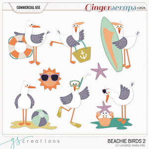 Beachie Birds2 Layered Templates (CU) by GS Creations