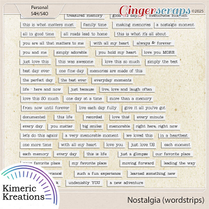 Nostalgia Word Strips by Kimeric Kreations