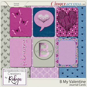 B My Valentine Journal Cards and Papers by Scrapbookcrazy Creations