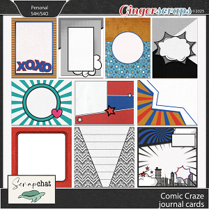 Comic Craze Journal Cards by ScrapChat Designs