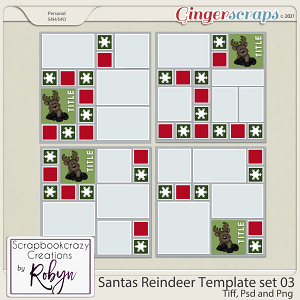 Santas Reindeer Template set 03 by Scrapbookcrazy Creations